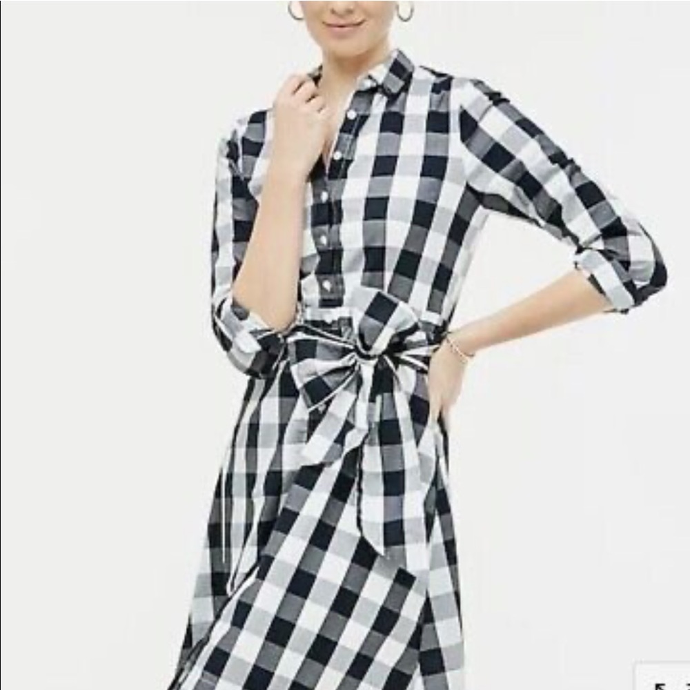 J.Crew Navy Gingham Dress Size 12
